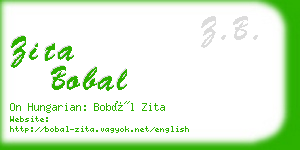 zita bobal business card